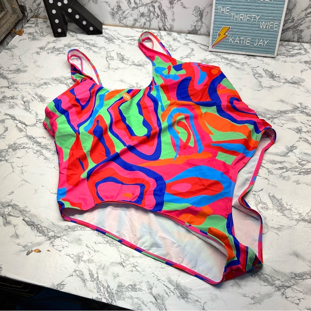 Colorful Abstract Swimsuit - Picture 2 of 6